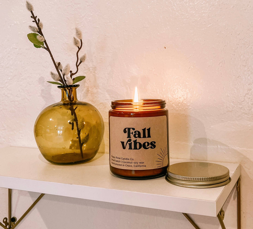 Fall Vibes 8 oz coconut wax candle Fall candle