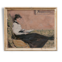 Load image into Gallery viewer, Woman Book Reading Painting Library Wall Art