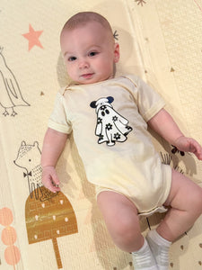 Mickey Mouse Ghost Baby Onesie / natural