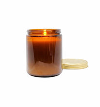 Load image into Gallery viewer, Coffee House 8 oz coconut wax amber jar candle