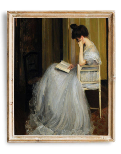 Vintage Portrait Woman Reading Print