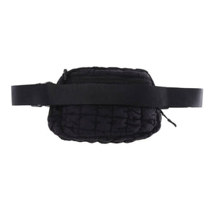 Quilted Puffer C.C Belt Bag: Black