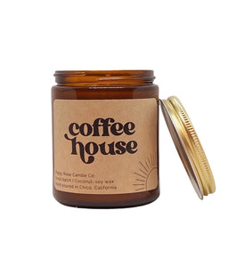 Coffee House 8 oz coconut wax amber jar candle