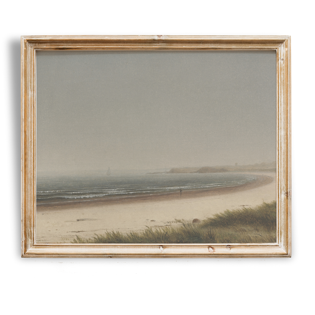 Vintage Abstract Coastal Painting | Soft Neutral Tones