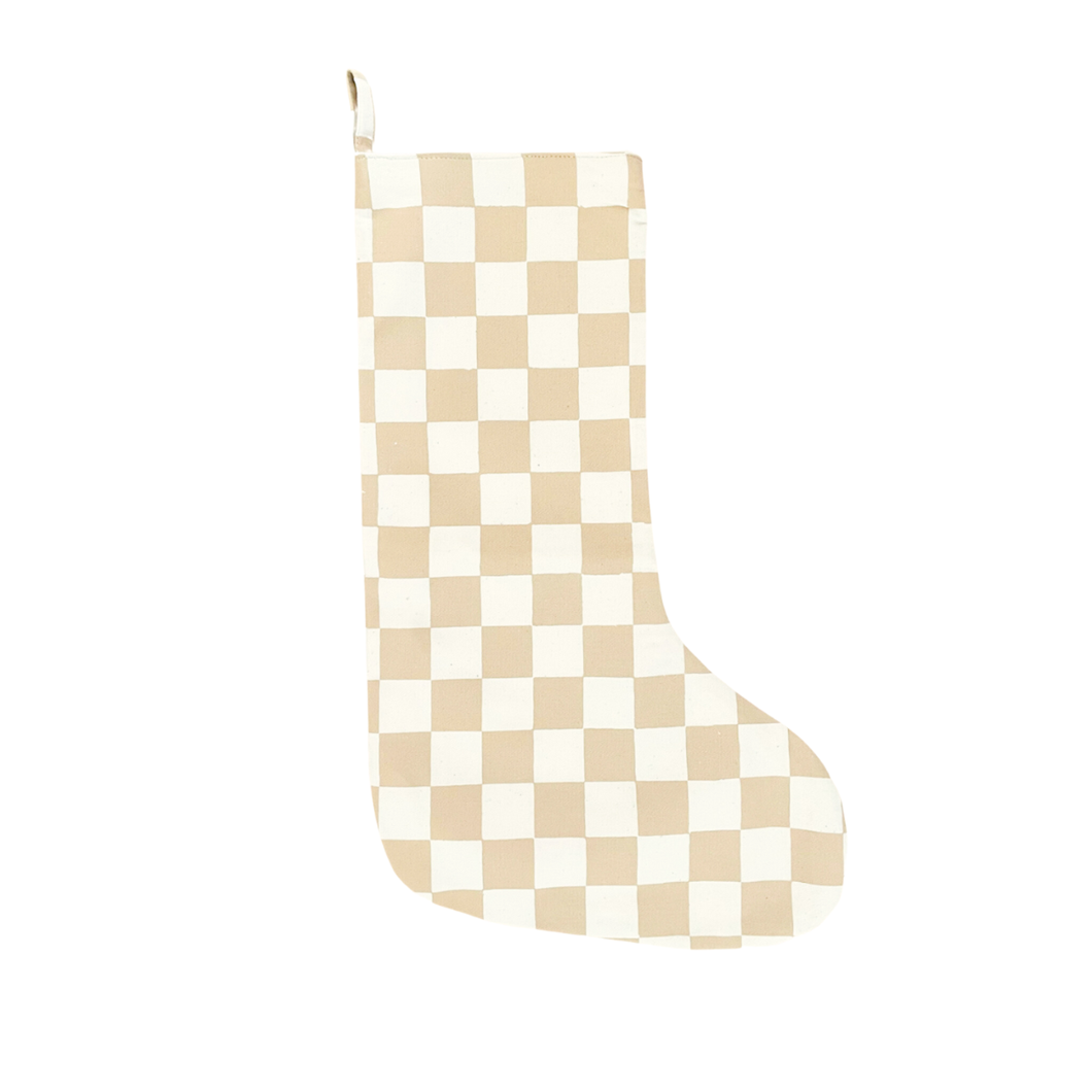 stocking: Checkered Taupe