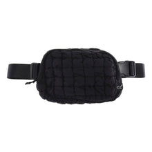 Load image into Gallery viewer, Quilted Puffer C.C Belt Bag: Black