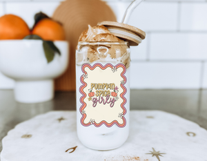 Pumpkin Spice Girly 20oz Glass Cup