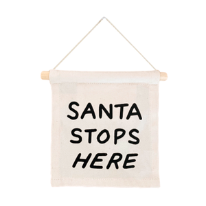 santa stops here hang sign