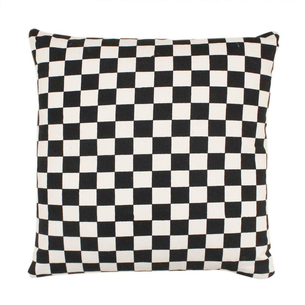 Black Checkered Pillow