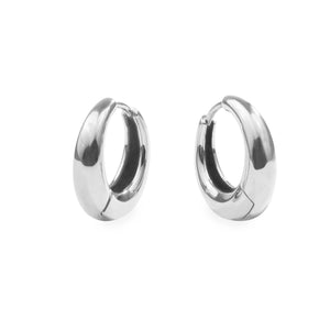Stainless small puffy hoop earrings
